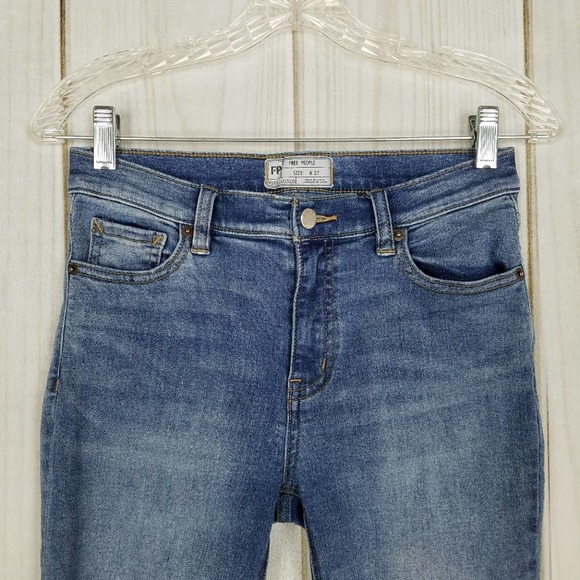 Free People Raw Fringe Hem Skinny Jeans Size 27 - Picture 4 of 10
